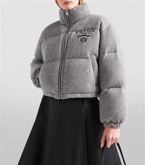 prada grey puffer jacket